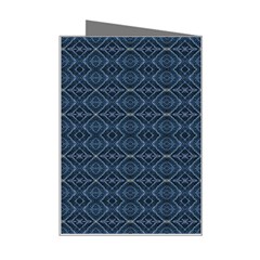 Blue Diamonds Motif Fancy Pattern Design Mini Greeting Card from ArtsNow.com Right