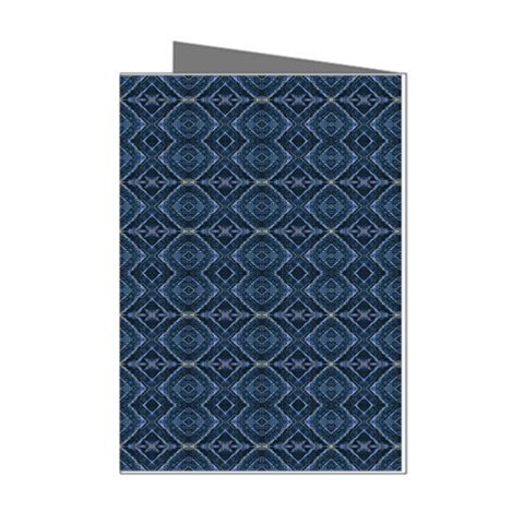 Blue Diamonds Motif Fancy Pattern Design Mini Greeting Cards (Pkg of 8) from ArtsNow.com Left