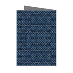 Blue Diamonds Motif Fancy Pattern Design Mini Greeting Cards (Pkg of 8) from ArtsNow.com Left
