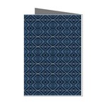 Blue Diamonds Motif Fancy Pattern Design Mini Greeting Cards (Pkg of 8)