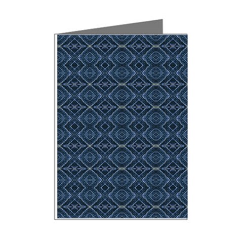 Blue Diamonds Motif Fancy Pattern Design Mini Greeting Cards (Pkg of 8) from ArtsNow.com Right