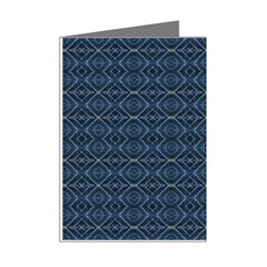 Blue Diamonds Motif Fancy Pattern Design Mini Greeting Cards (Pkg of 8) from ArtsNow.com Right