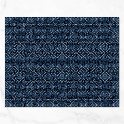 Blue Diamonds Motif Fancy Pattern Design Rectangular Jigsaw Puzzl from ArtsNow.com Front