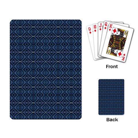 Blue Diamonds Motif Fancy Pattern Design Playing Cards Single Design (Rectangle) from ArtsNow.com Back