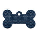 Blue Diamonds Motif Fancy Pattern Design Dog Tag Bone (One Side)