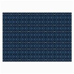 Blue Diamonds Motif Fancy Pattern Design Large Glasses Cloth