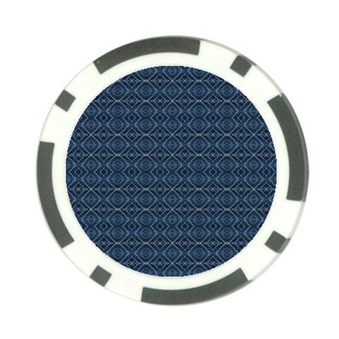 Blue Diamonds Motif Fancy Pattern Design Poker Chip Card Guard from ArtsNow.com Front