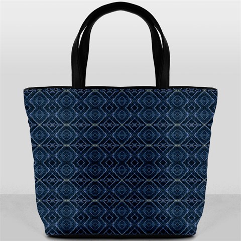 Blue Diamonds Motif Fancy Pattern Design Bucket Bag from ArtsNow.com Front