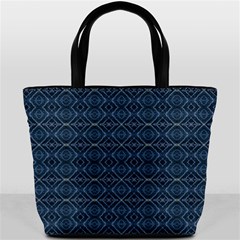 Blue Diamonds Motif Fancy Pattern Design Bucket Bag from ArtsNow.com Front