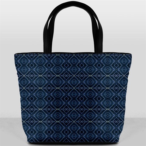 Blue Diamonds Motif Fancy Pattern Design Bucket Bag from ArtsNow.com Back