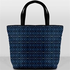 Blue Diamonds Motif Fancy Pattern Design Bucket Bag from ArtsNow.com Back