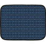 Blue Diamonds Motif Fancy Pattern Design One Side Fleece Blanket (Mini)