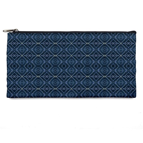 Blue Diamonds Motif Fancy Pattern Design Pencil Case from ArtsNow.com Front