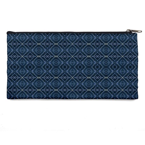 Blue Diamonds Motif Fancy Pattern Design Pencil Case from ArtsNow.com Back