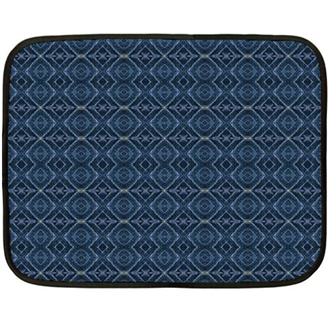 Blue Diamonds Motif Fancy Pattern Design Fleece Blanket (Mini) from ArtsNow.com 35 x27  Blanket Back