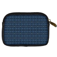 Blue Diamonds Motif Fancy Pattern Design Digital Camera Leather Case from ArtsNow.com Back