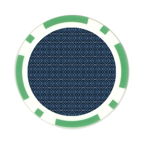 Blue Diamonds Motif Fancy Pattern Design Poker Chip Card Guard (10 pack) from ArtsNow.com Front