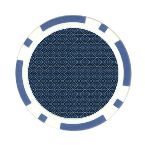 Blue Diamonds Motif Fancy Pattern Design Poker Chip Card Guard (10 pack) from ArtsNow.com Front