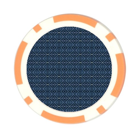 Blue Diamonds Motif Fancy Pattern Design Poker Chip Card Guard (10 pack) from ArtsNow.com Front