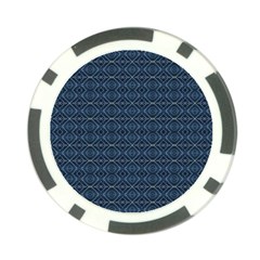 Blue Diamonds Motif Fancy Pattern Design Poker Chip Card Guard (10 pack) from ArtsNow.com Back