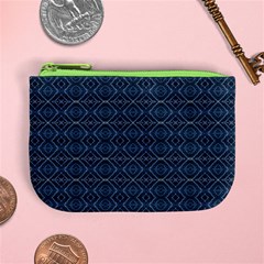 Blue Diamonds Motif Fancy Pattern Design Mini Coin Purse from ArtsNow.com Front