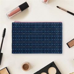 Blue Diamonds Motif Fancy Pattern Design Cosmetic Bag (Medium) from ArtsNow.com Front