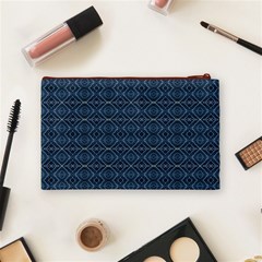 Blue Diamonds Motif Fancy Pattern Design Cosmetic Bag (Medium) from ArtsNow.com Back
