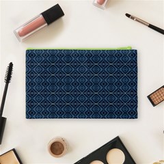 Blue Diamonds Motif Fancy Pattern Design Cosmetic Bag (Medium) from ArtsNow.com Back