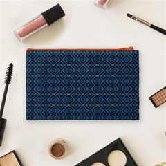 Blue Diamonds Motif Fancy Pattern Design Cosmetic Bag (Medium) from ArtsNow.com Back