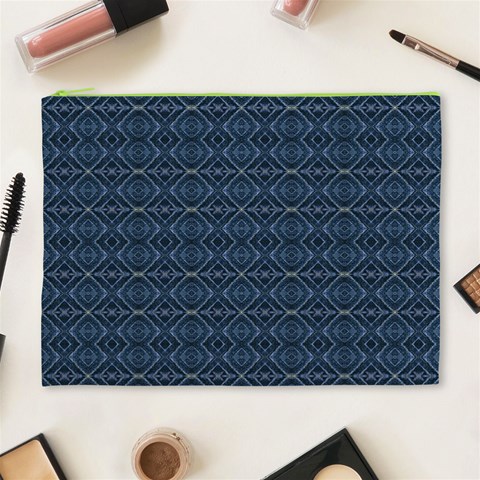 Blue Diamonds Motif Fancy Pattern Design Cosmetic Bag (XL) from ArtsNow.com Front