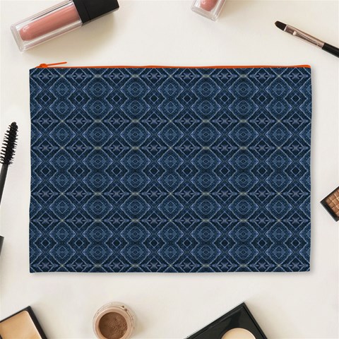 Blue Diamonds Motif Fancy Pattern Design Cosmetic Bag (XL) from ArtsNow.com Front