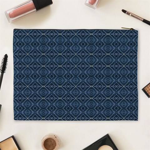 Blue Diamonds Motif Fancy Pattern Design Cosmetic Bag (XL) from ArtsNow.com Back