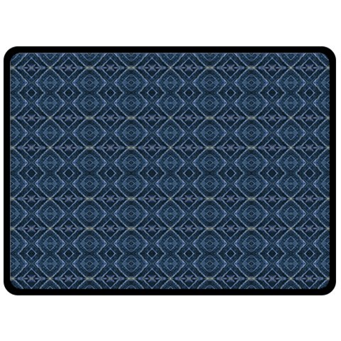 Blue Diamonds Motif Fancy Pattern Design One Side Fleece Blanket (Large) from ArtsNow.com 80 x60  Blanket Front