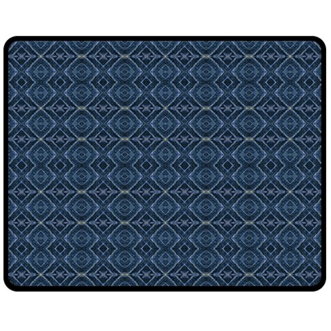 Blue Diamonds Motif Fancy Pattern Design One Side Fleece Blanket (Medium) from ArtsNow.com 60 x50  Blanket Front