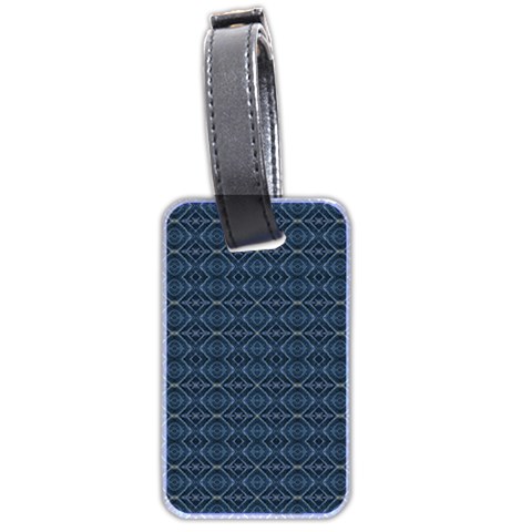 Blue Diamonds Motif Fancy Pattern Design Luggage Tag (two sides) from ArtsNow.com Front
