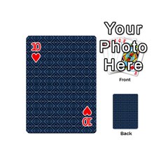 Blue Diamonds Motif Fancy Pattern Design Playing Cards 54 Designs (Mini) from ArtsNow.com Front - Heart10
