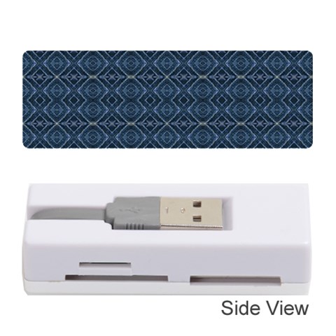 Blue Diamonds Motif Fancy Pattern Design Memory Card Reader (Stick) from ArtsNow.com Front