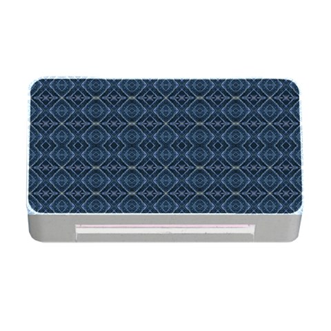 Blue Diamonds Motif Fancy Pattern Design Memory Card Reader with CF from ArtsNow.com Front
