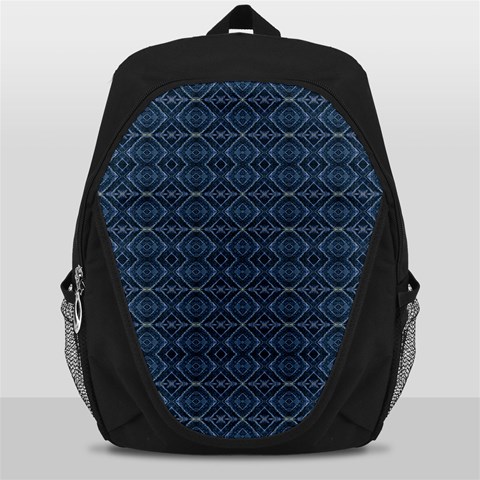 Blue Diamonds Motif Fancy Pattern Design Backpack Bag from ArtsNow.com Front