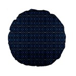 Blue Diamonds Motif Fancy Pattern Design Standard 15  Premium Round Cushions