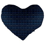 Blue Diamonds Motif Fancy Pattern Design Large 19  Premium Heart Shape Cushions