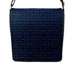 Blue Diamonds Motif Fancy Pattern Design Flap Closure Messenger Bag (L)