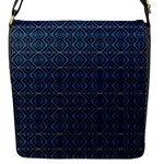 Blue Diamonds Motif Fancy Pattern Design Flap Closure Messenger Bag (S)