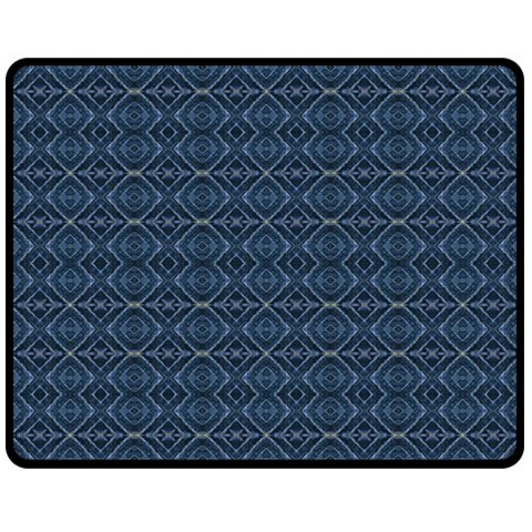 Blue Diamonds Motif Fancy Pattern Design Fleece Blanket (Medium) from ArtsNow.com 58.8 x47.4  Blanket Front