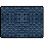 Blue Diamonds Motif Fancy Pattern Design Fleece Blanket (Large)