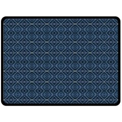 Blue Diamonds Motif Fancy Pattern Design Fleece Blanket (Large) from ArtsNow.com 80 x60  Blanket Back