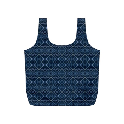 Blue Diamonds Motif Fancy Pattern Design Full Print Recycle Bag (S) from ArtsNow.com Front
