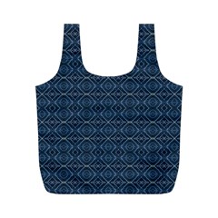 Blue Diamonds Motif Fancy Pattern Design Full Print Recycle Bag (M) from ArtsNow.com Front