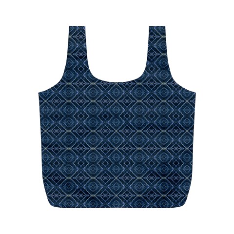 Blue Diamonds Motif Fancy Pattern Design Full Print Recycle Bag (M) from ArtsNow.com Back