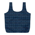 Blue Diamonds Motif Fancy Pattern Design Full Print Recycle Bag (L)